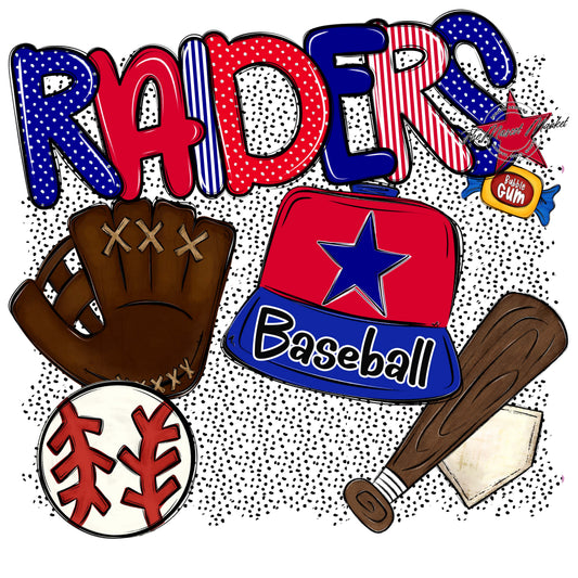 Raiders Baseball Spirit-Blue & Red