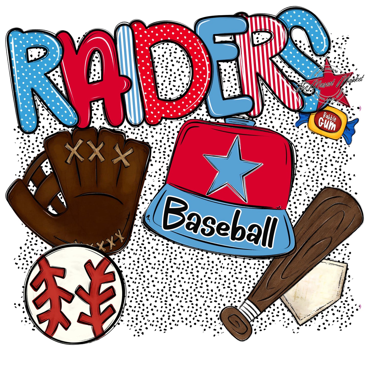 Raiders Baseball Spirit-Carolina Blue & Red