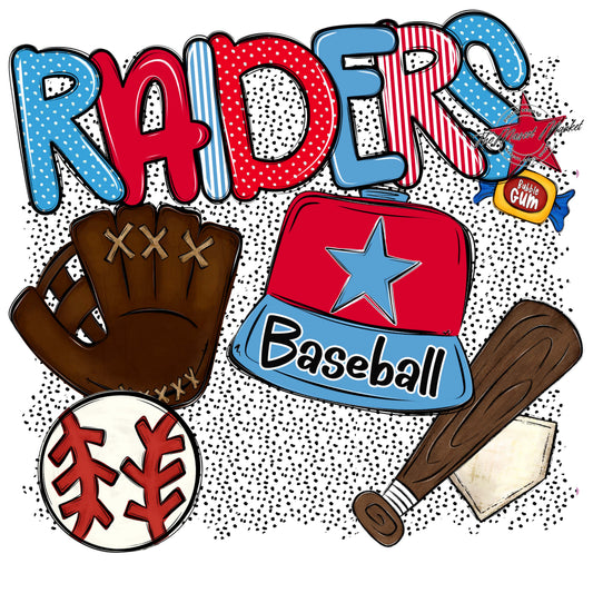 Raiders Baseball Spirit-Carolina Blue & Red