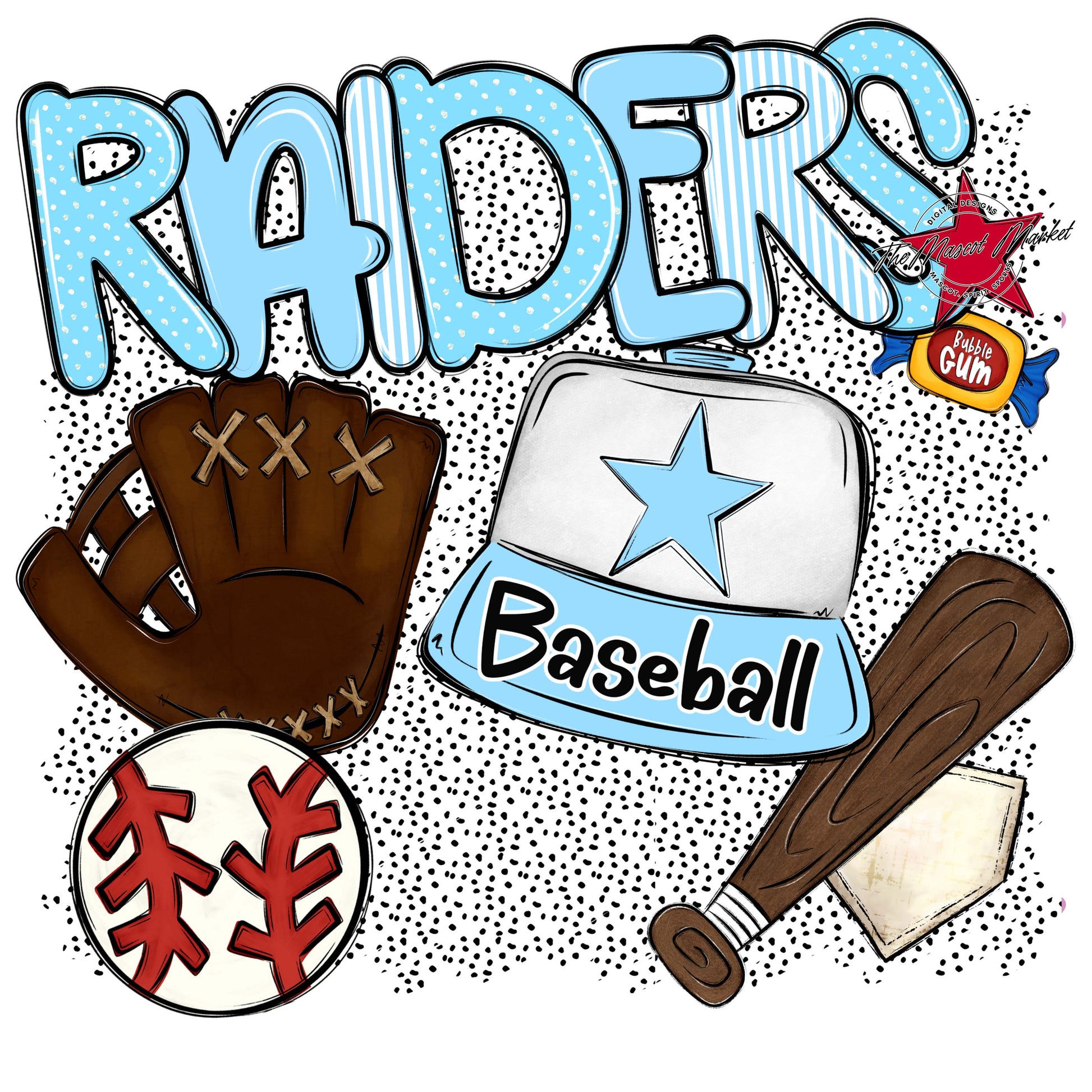 Raiders Baseball Spirit-Columbia Blue