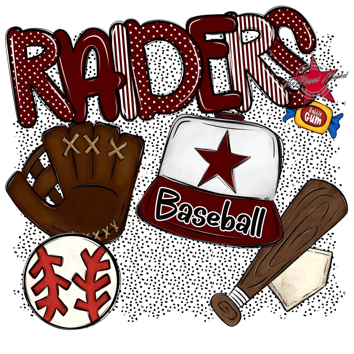 Raiders Baseball Spirit-Maroon