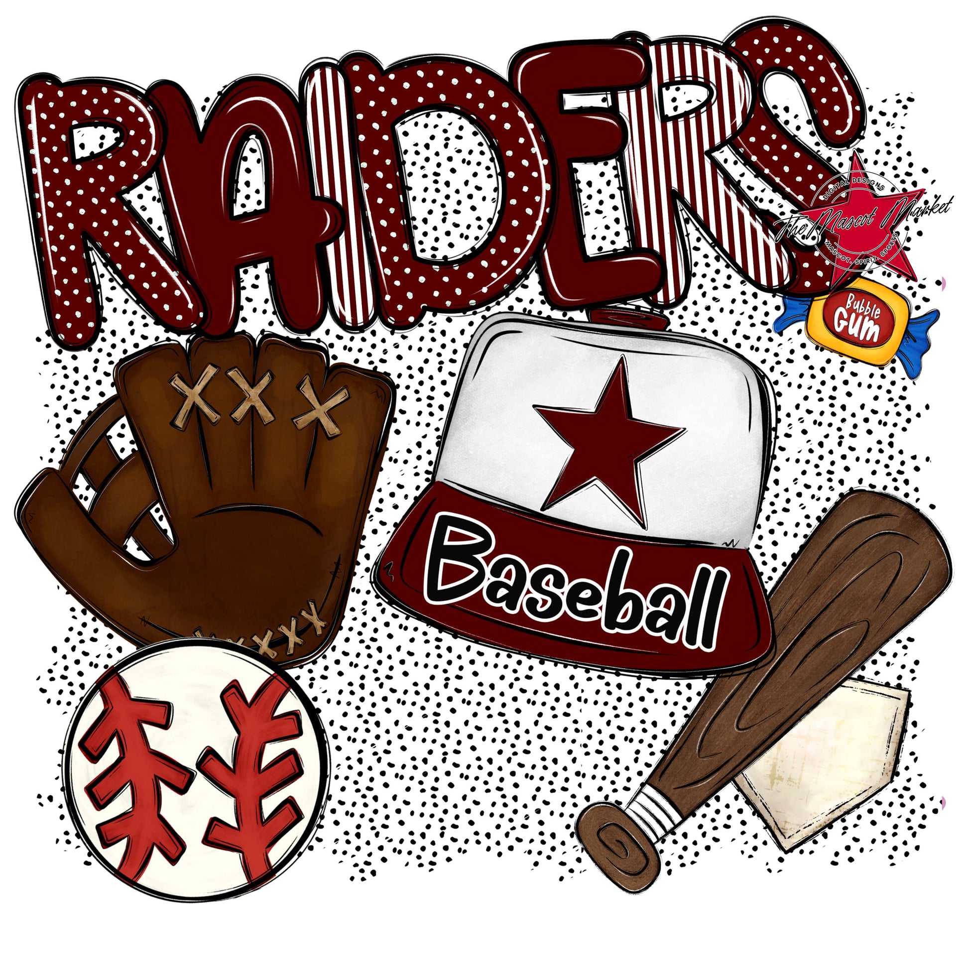 Raiders Baseball Spirit-Maroon