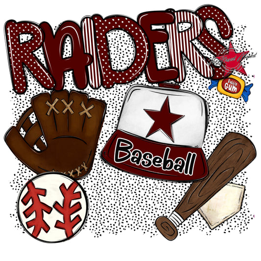 Raiders Baseball Spirit-Maroon