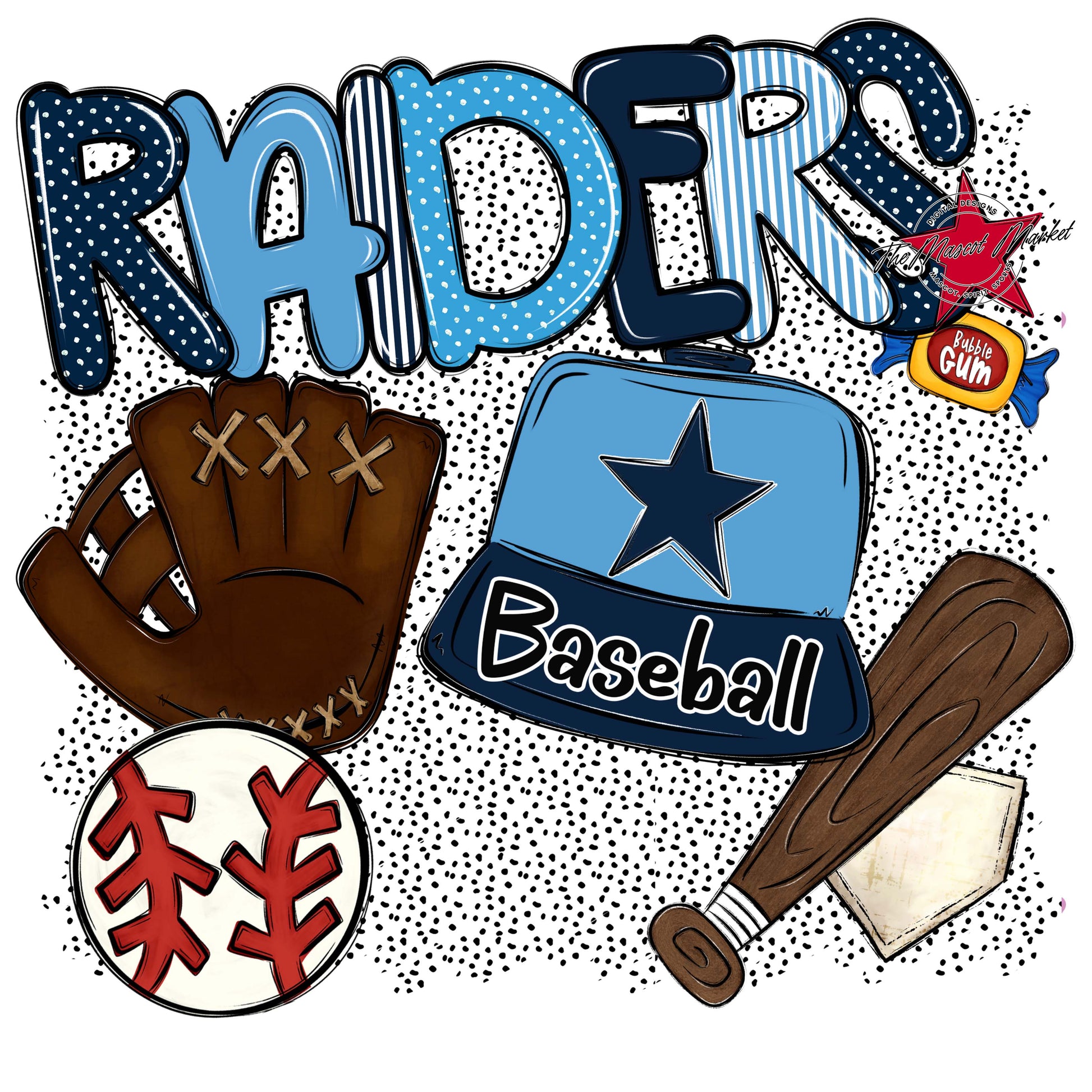 Raiders Baseball Spirit-Navy & Carolina Blue