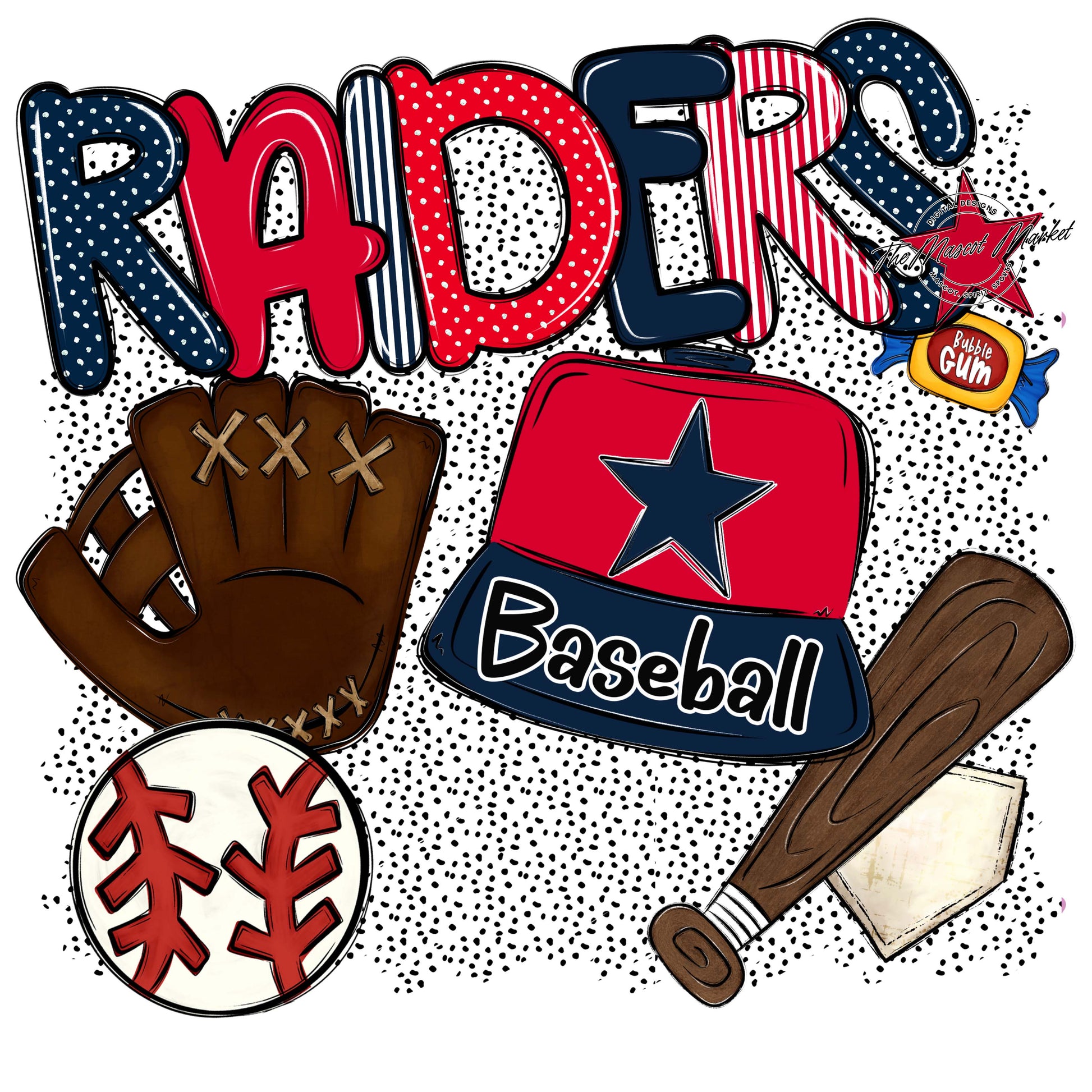 Raiders Baseball Spirit-Navy & Red
