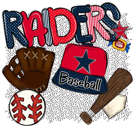 Raiders Baseball Spirit-Navy & Red