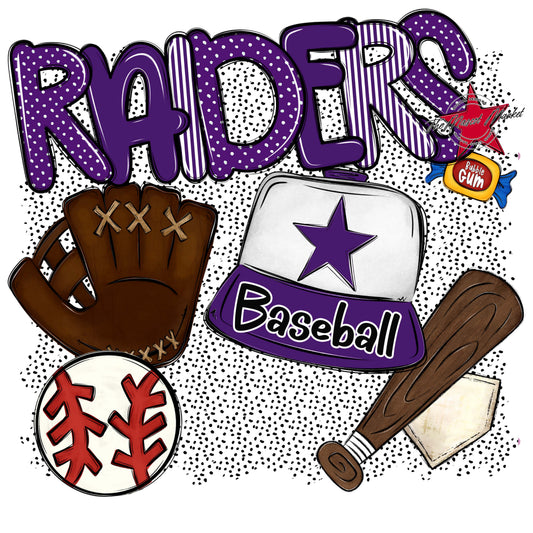 Raiders Baseball Spirit-Purple