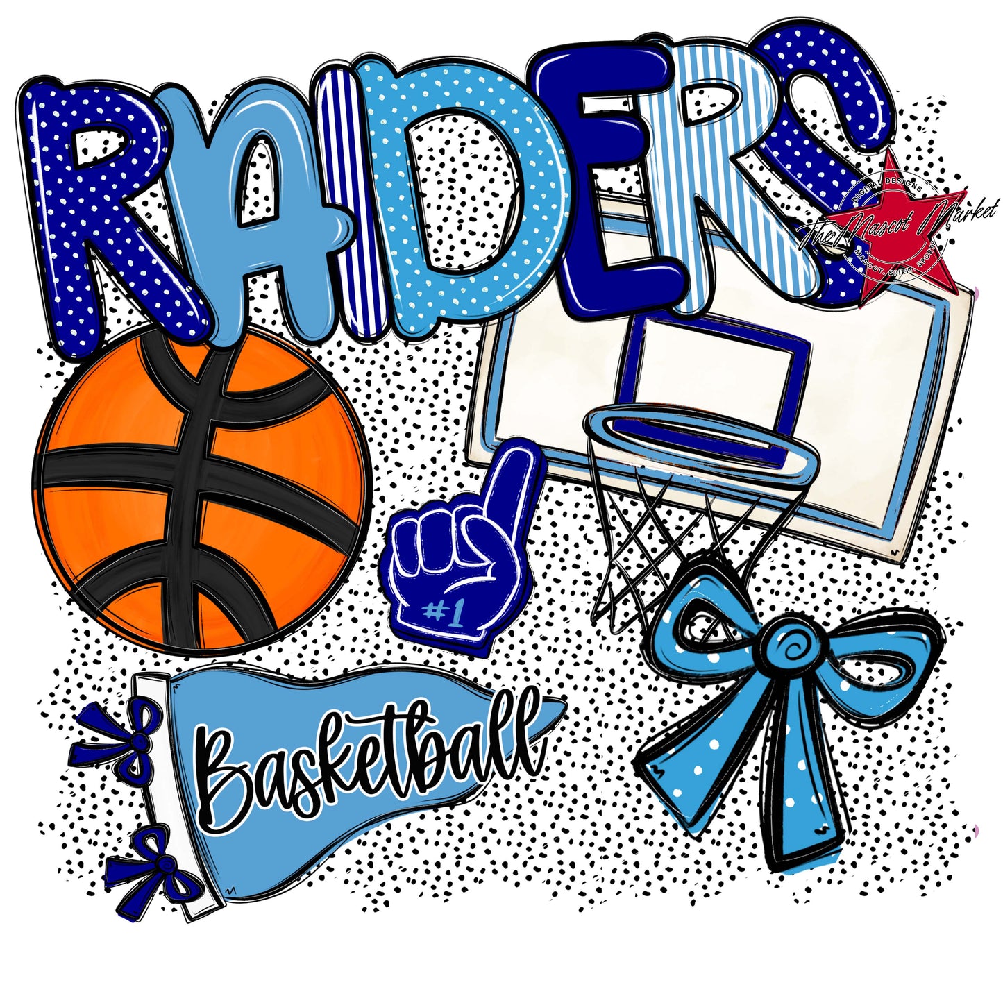Raiders Basketball Spirit-Blue & Carolina Blue
