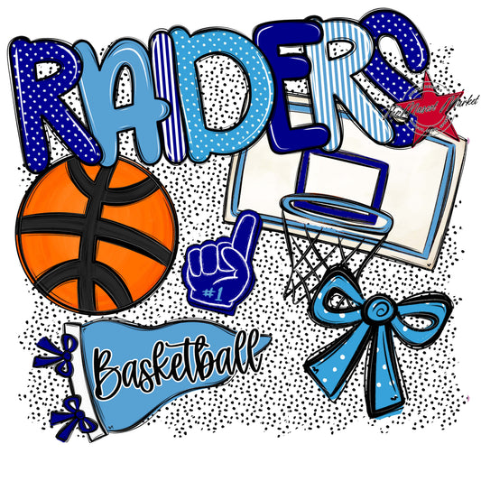 Raiders Basketball Spirit-Blue & Carolina Blue