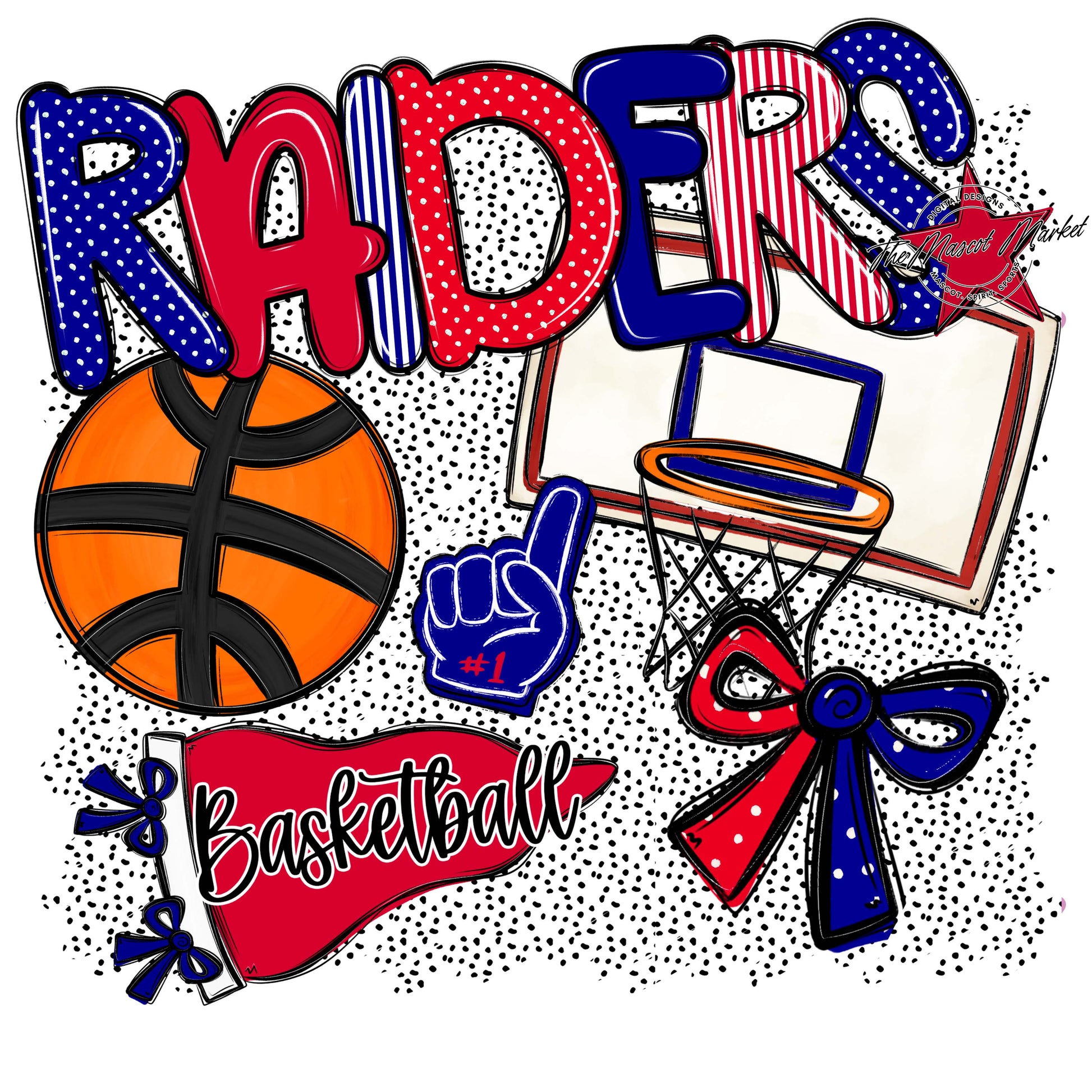 Raiders Basketball Spirit-Blue & Red
