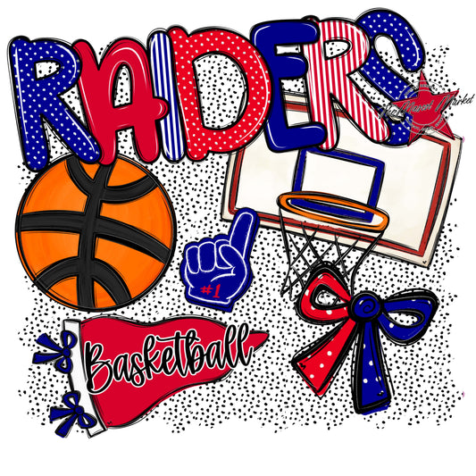 Raiders Basketball Spirit-Blue & Red