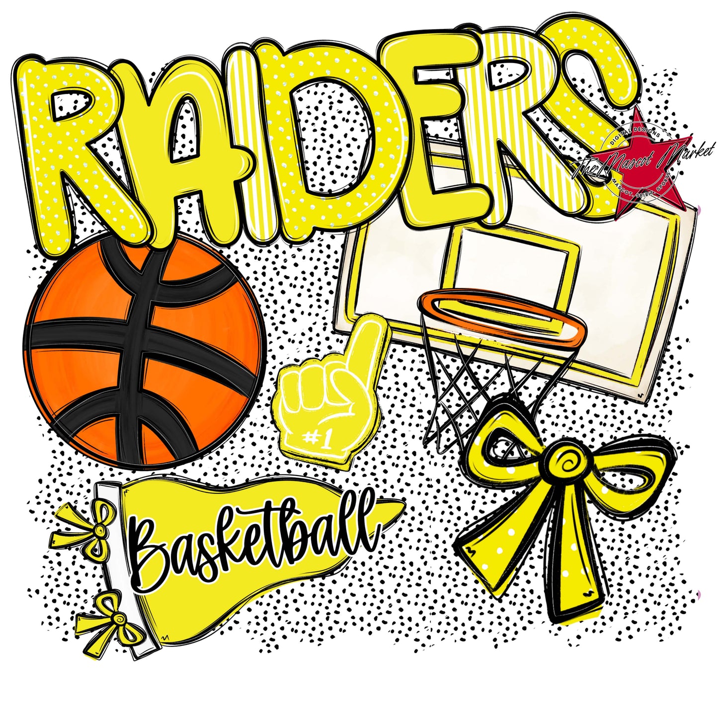 Raiders Basketball Spirit-Bright Yellow