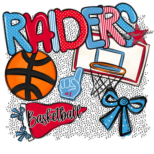 Raiders Basketball Spirit-Carolina Blue & Red