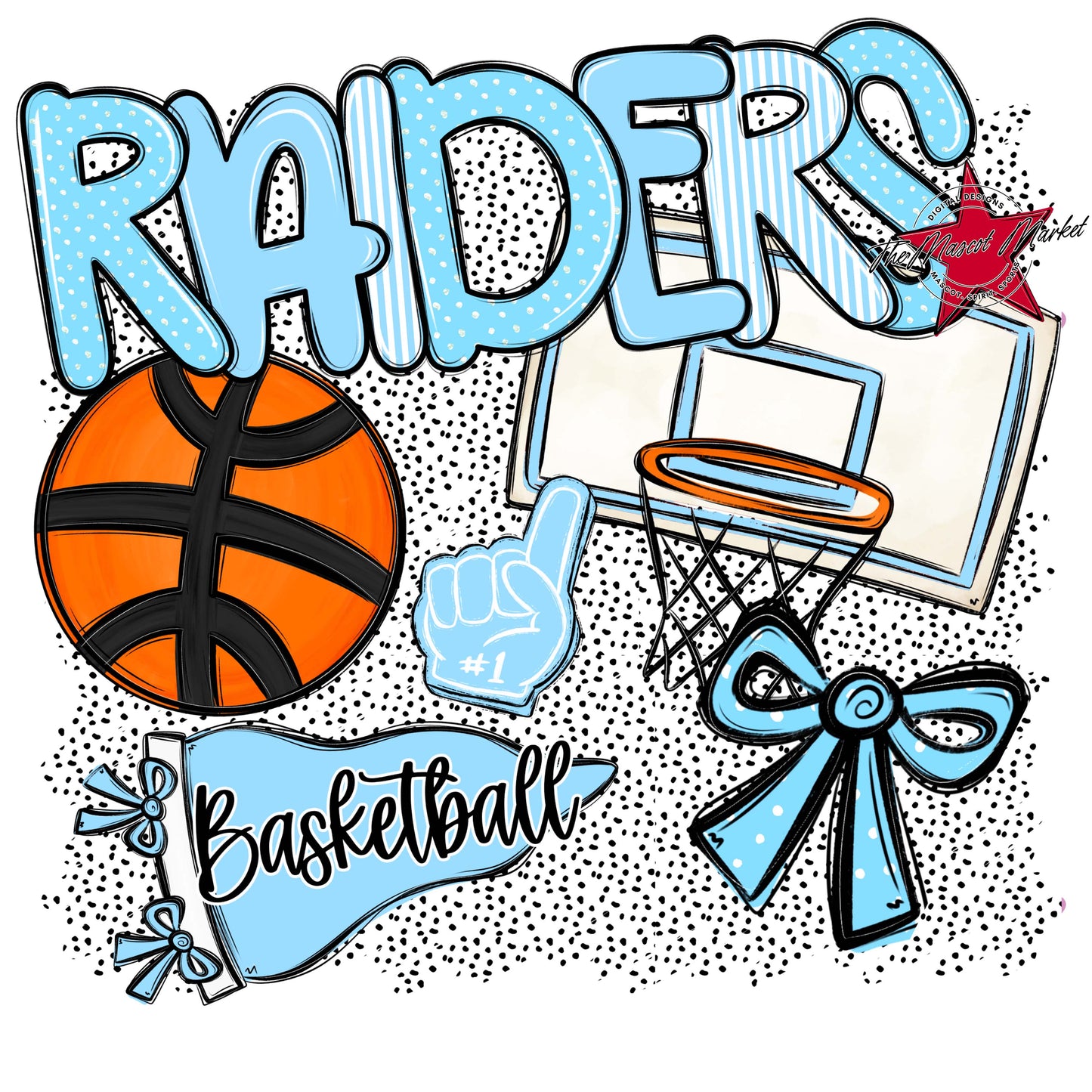 Raiders Basketball Spirit-Columbia Blue