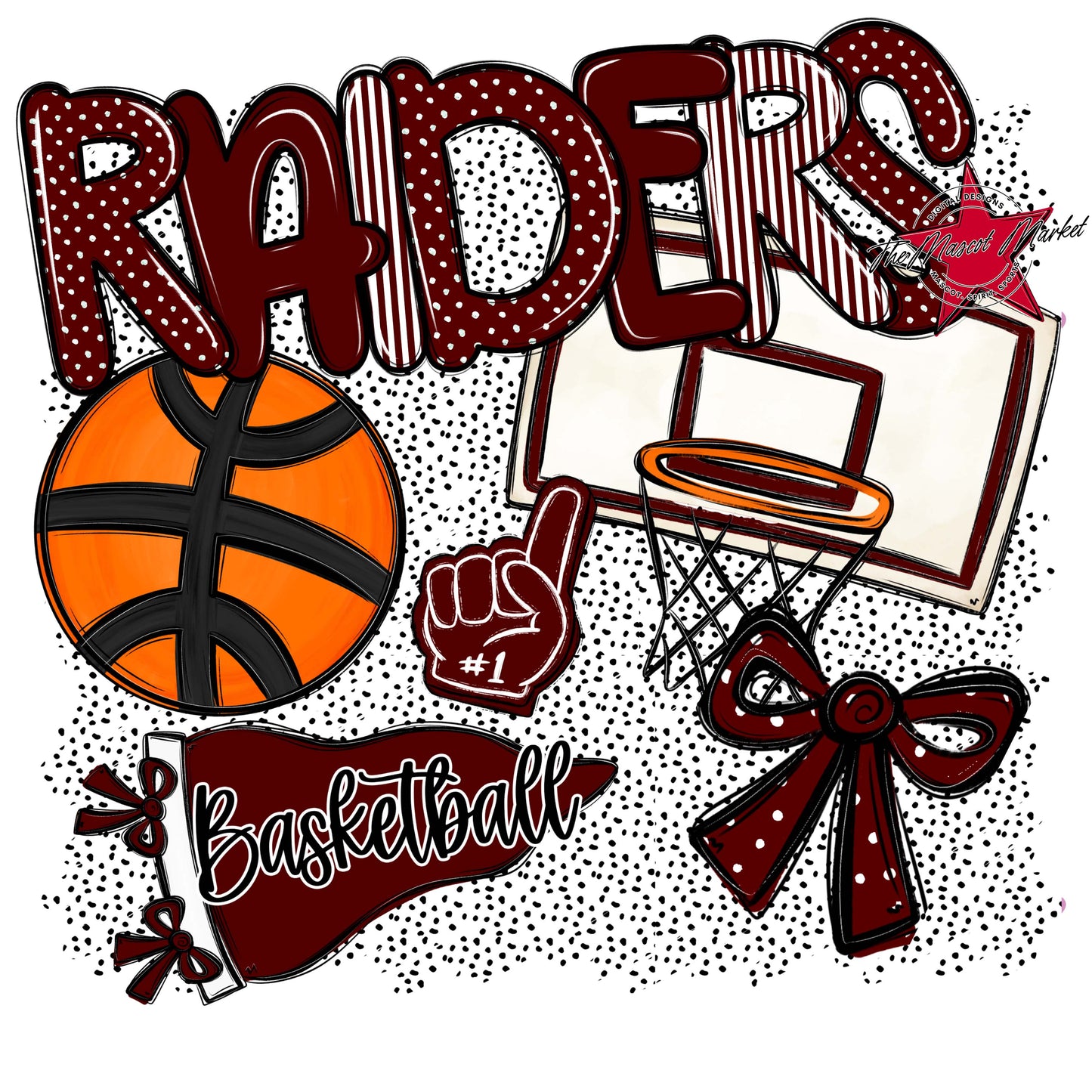 Raiders Basketball Spirit-Maroon