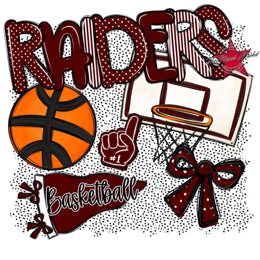 Raiders Basketball Spirit-Maroon