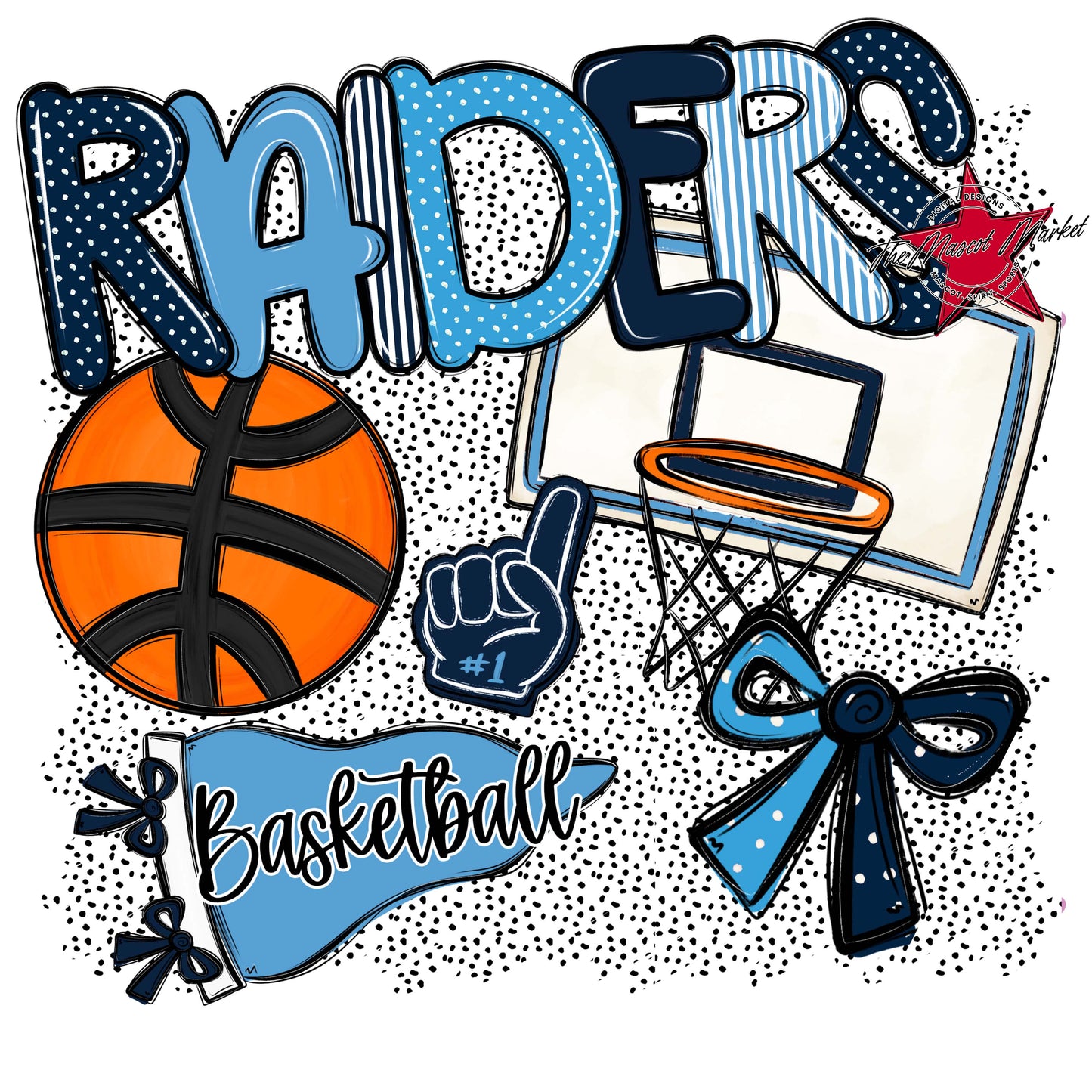 Raiders Basketball Spirit-Navy & Carolina Blue
