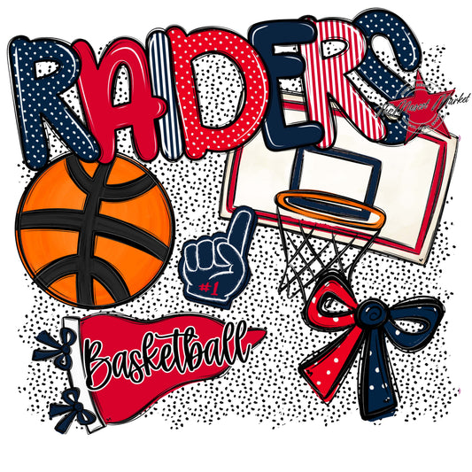 Raiders Basketball Spirit-Navy & Red