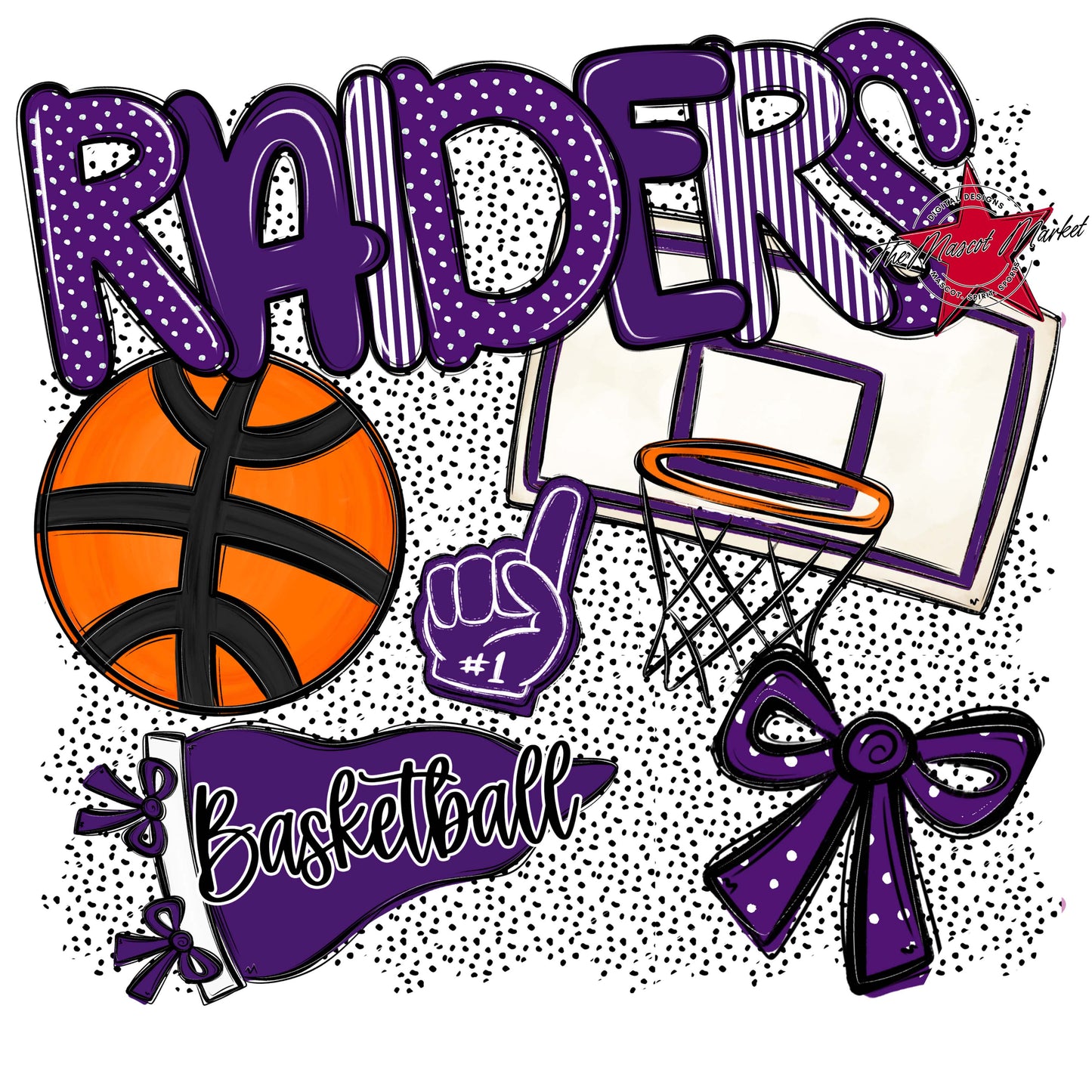 Raiders Basketball Spirit-Purple