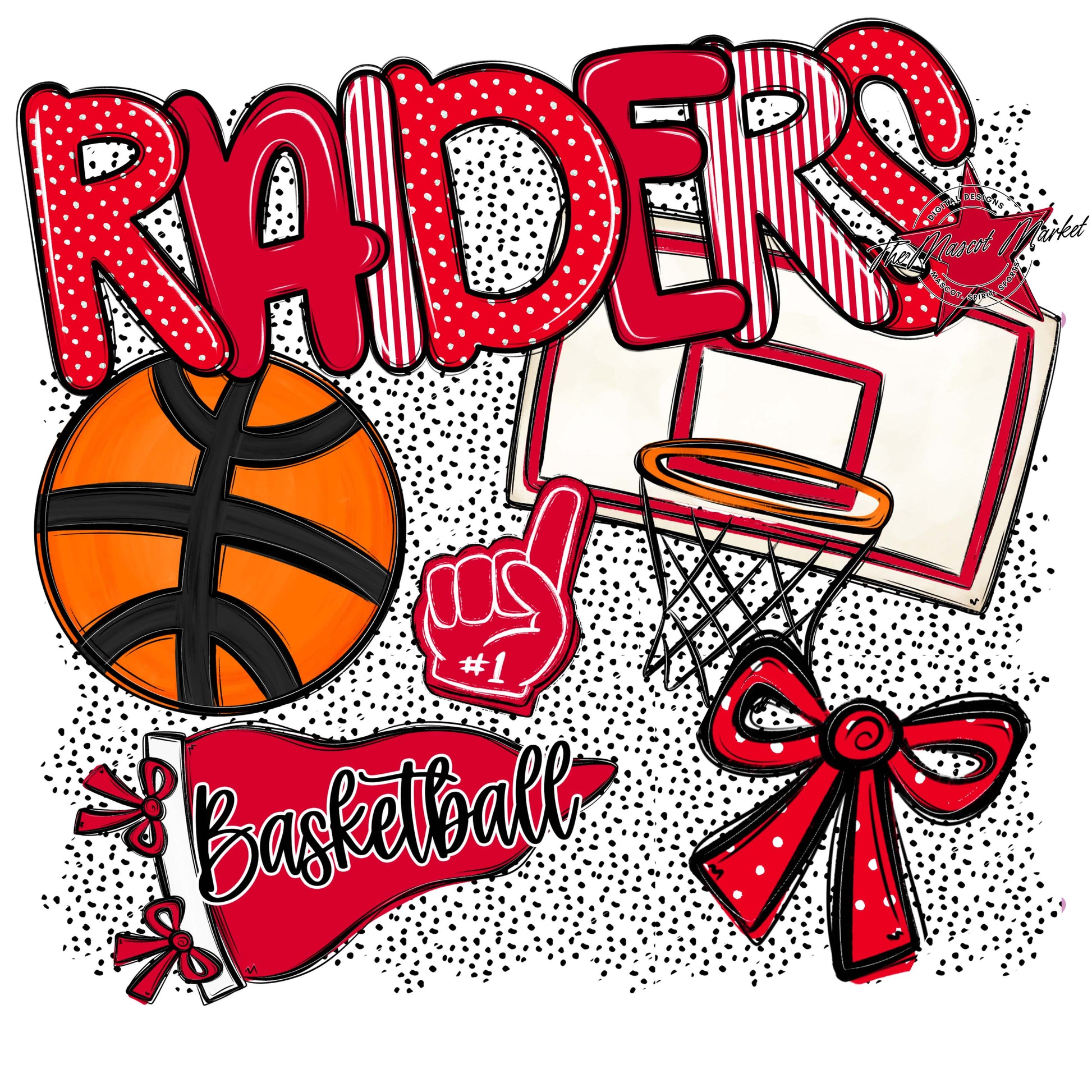 Raiders Basketball Spirit-Red