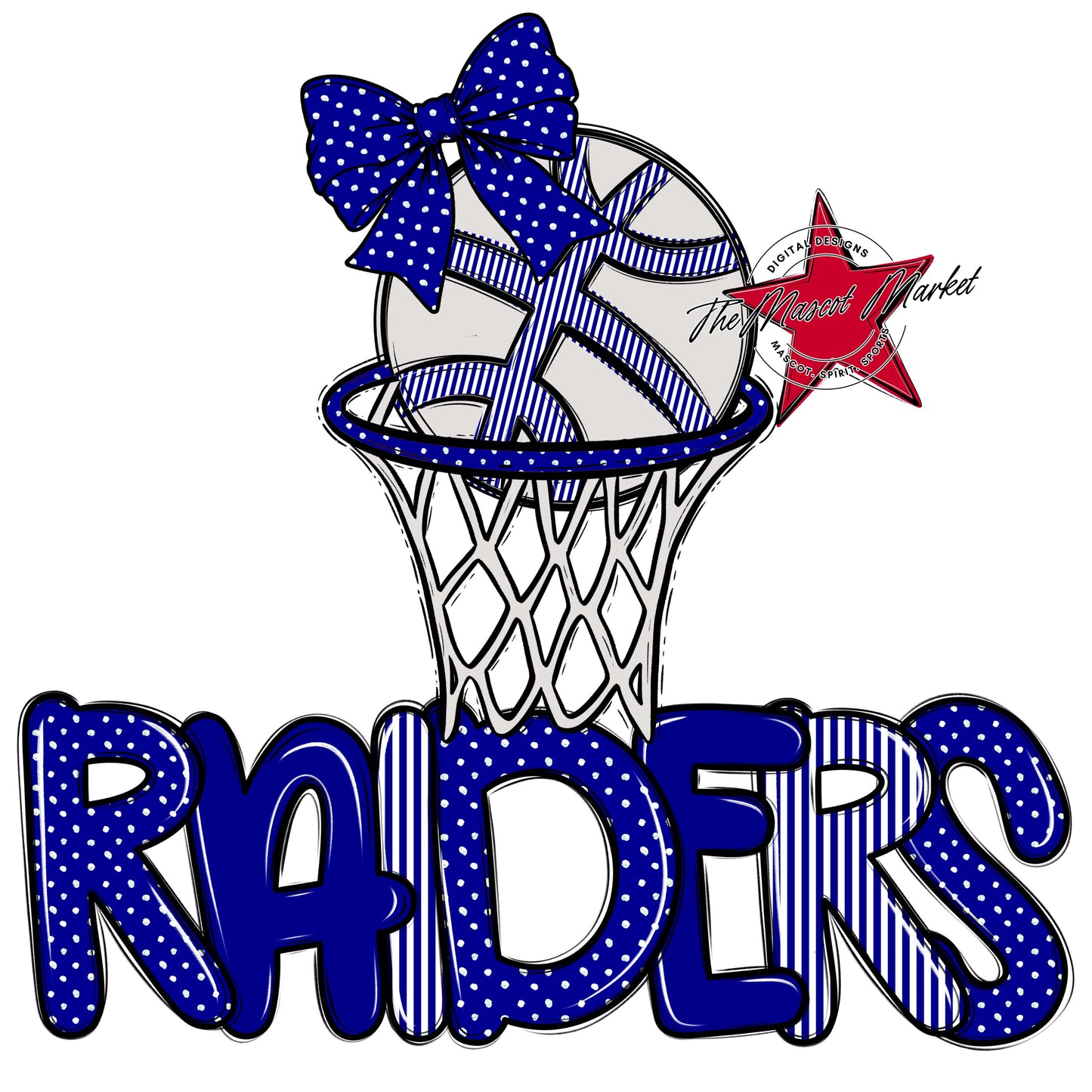 Raiders Basketball Spirit Design-Blue
