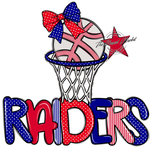 Raiders Basketball Spirit Design-Blue & Red