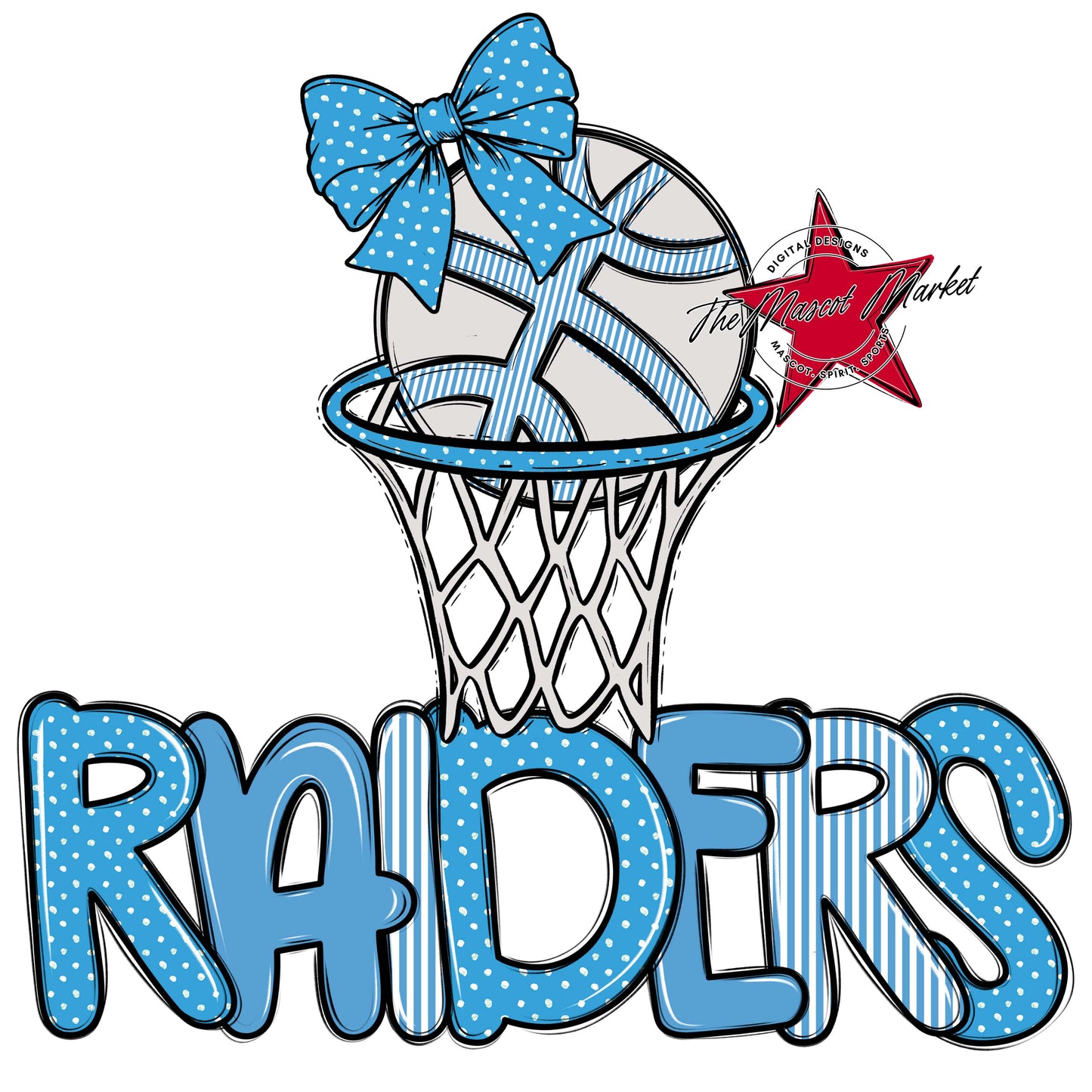 Raiders Basketball Spirit Design-Carolina Blue