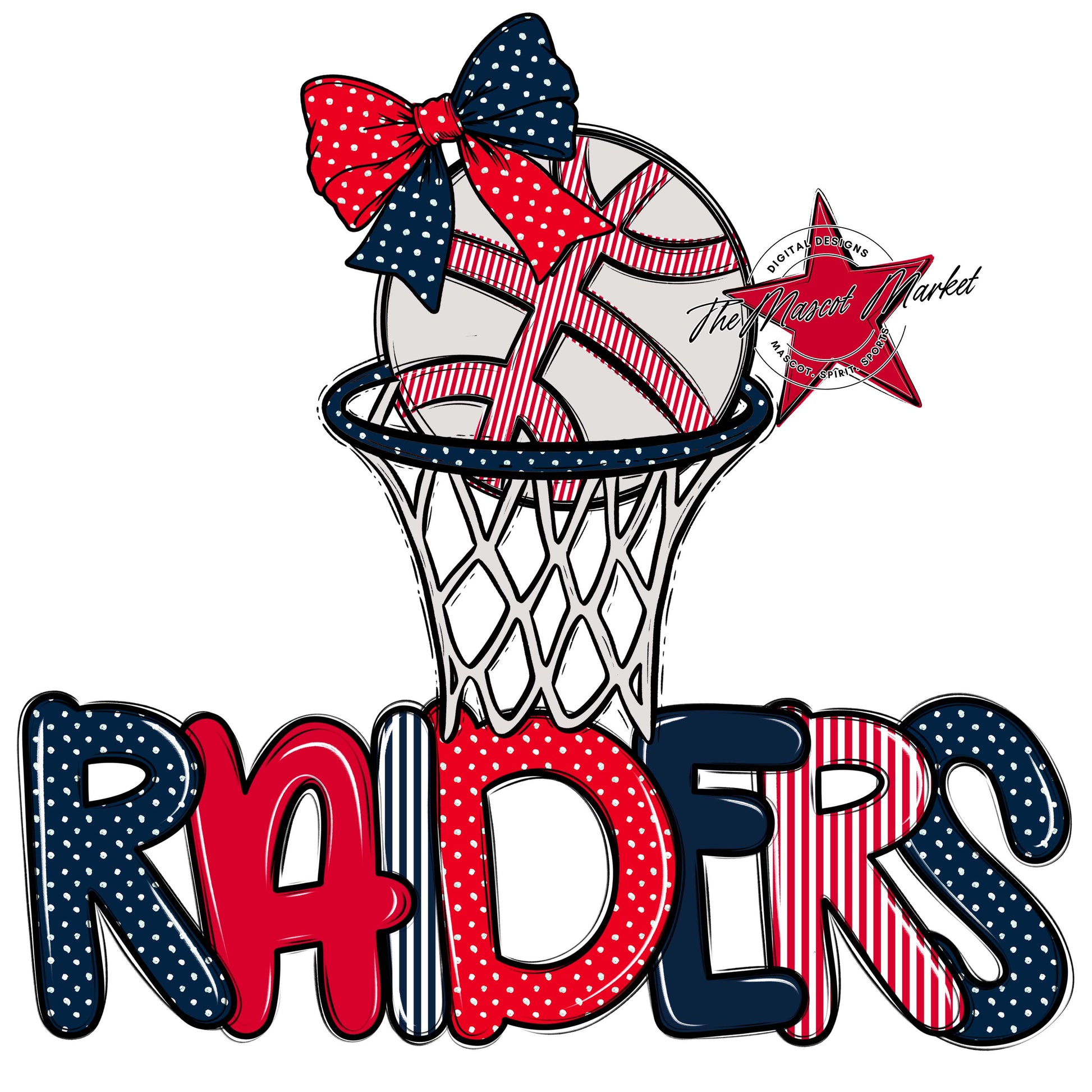 Raiders Basketball Spirit Design-Navy & Red