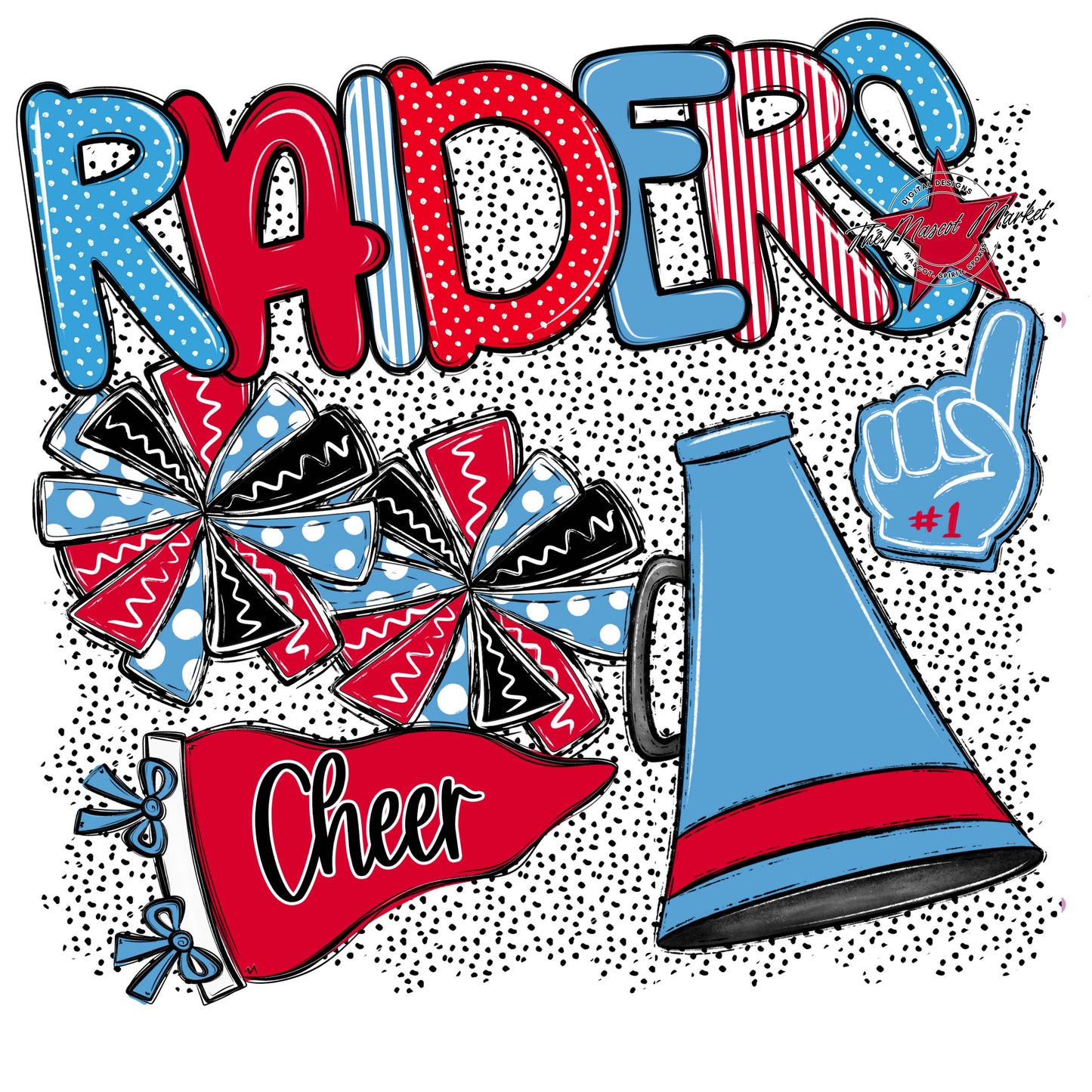 Raiders Cheer Spirit-Carolina Blue & Red