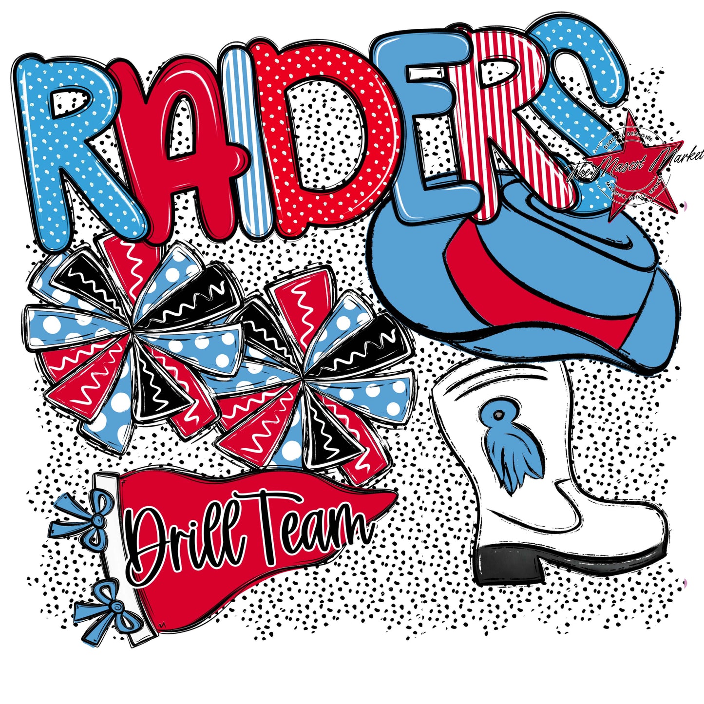 Raiders Drillteam Spirit-Carolina Blue & Red