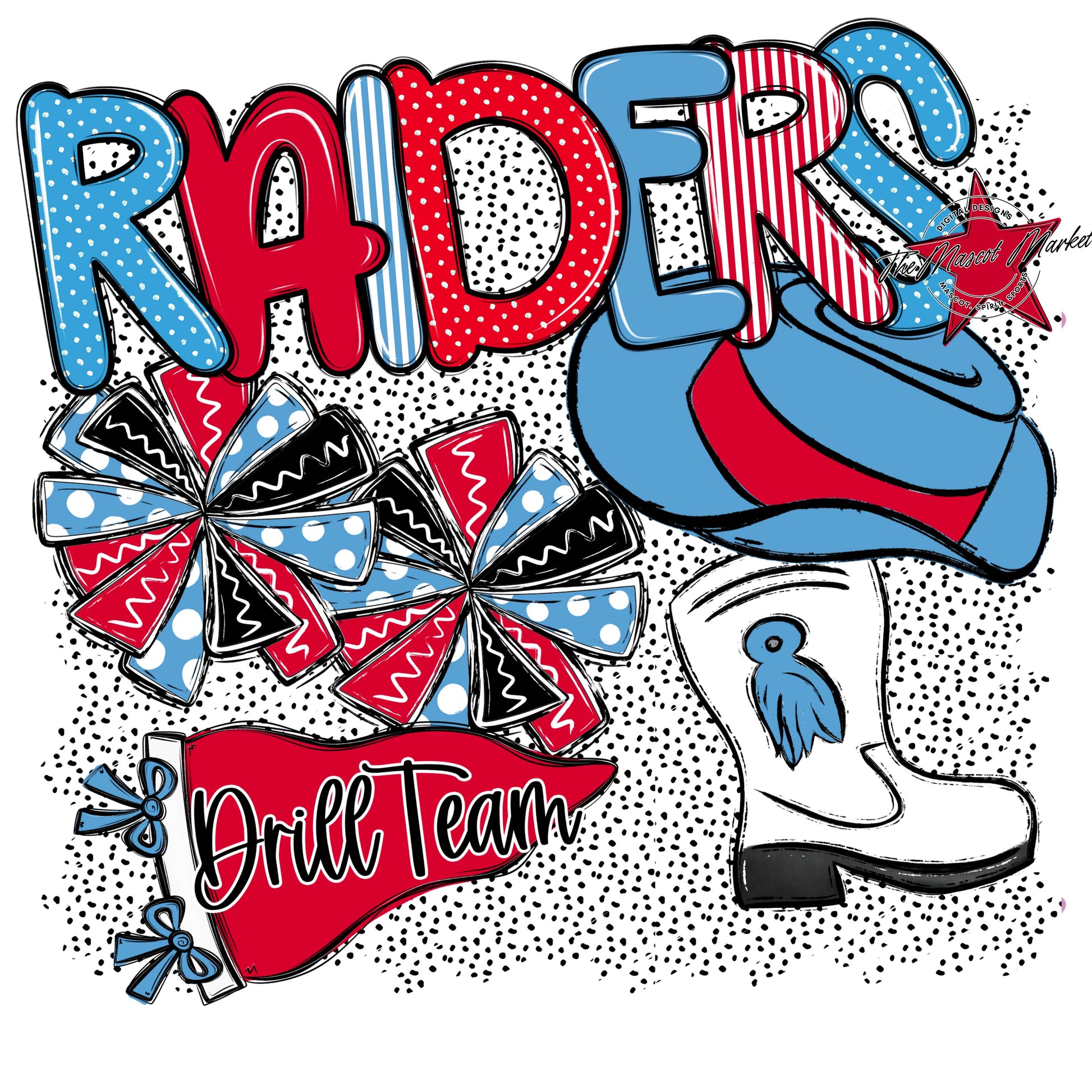 Raiders Drillteam Spirit-Carolina Blue & Red