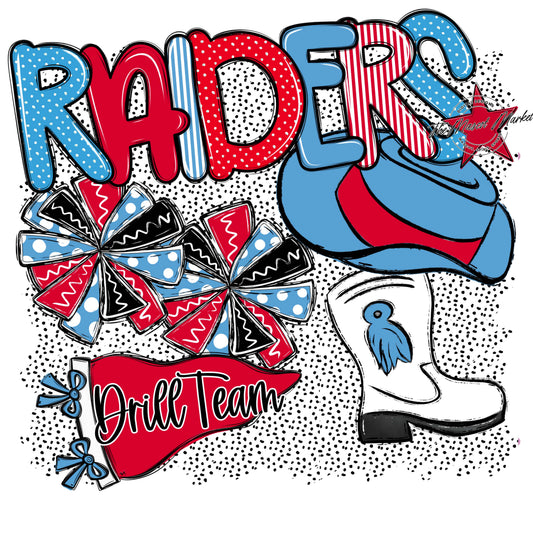 Raiders Drillteam Spirit-Carolina Blue & Red