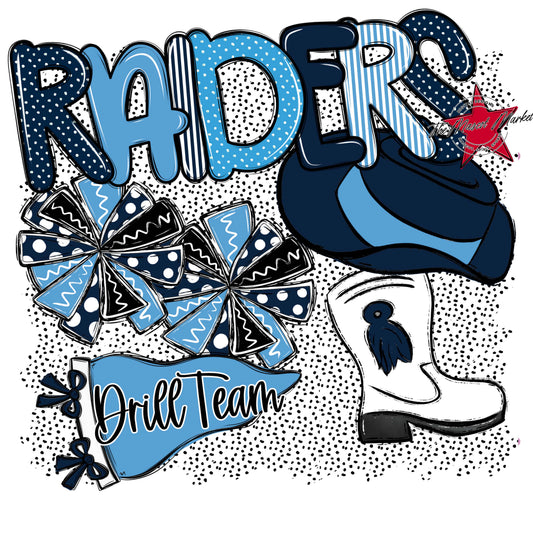 Raiders Drillteam Spirit-Navy & Carolina Blue