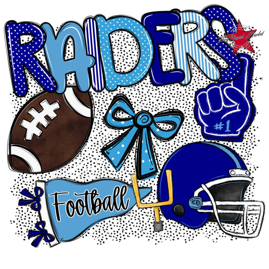 Raiders Football Spirit-Blue & Carolina Blue