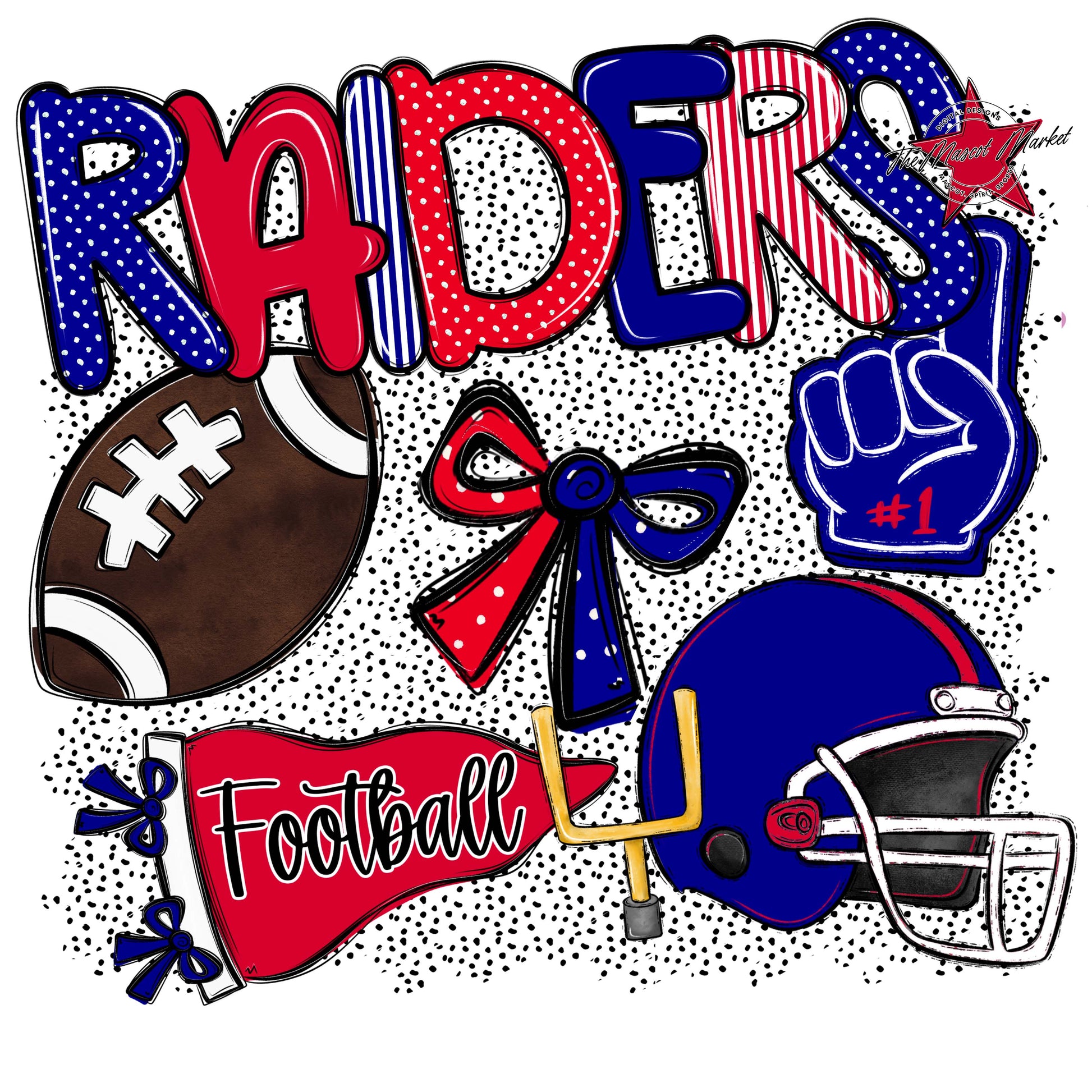 Raiders Football Spirit-Blue & Red