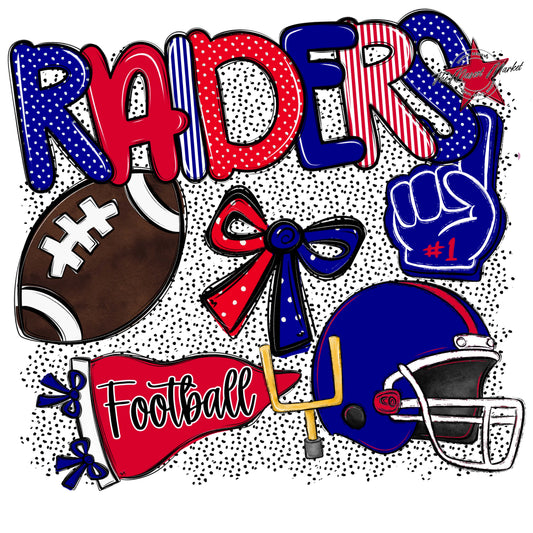 Raiders Football Spirit-Blue & Red