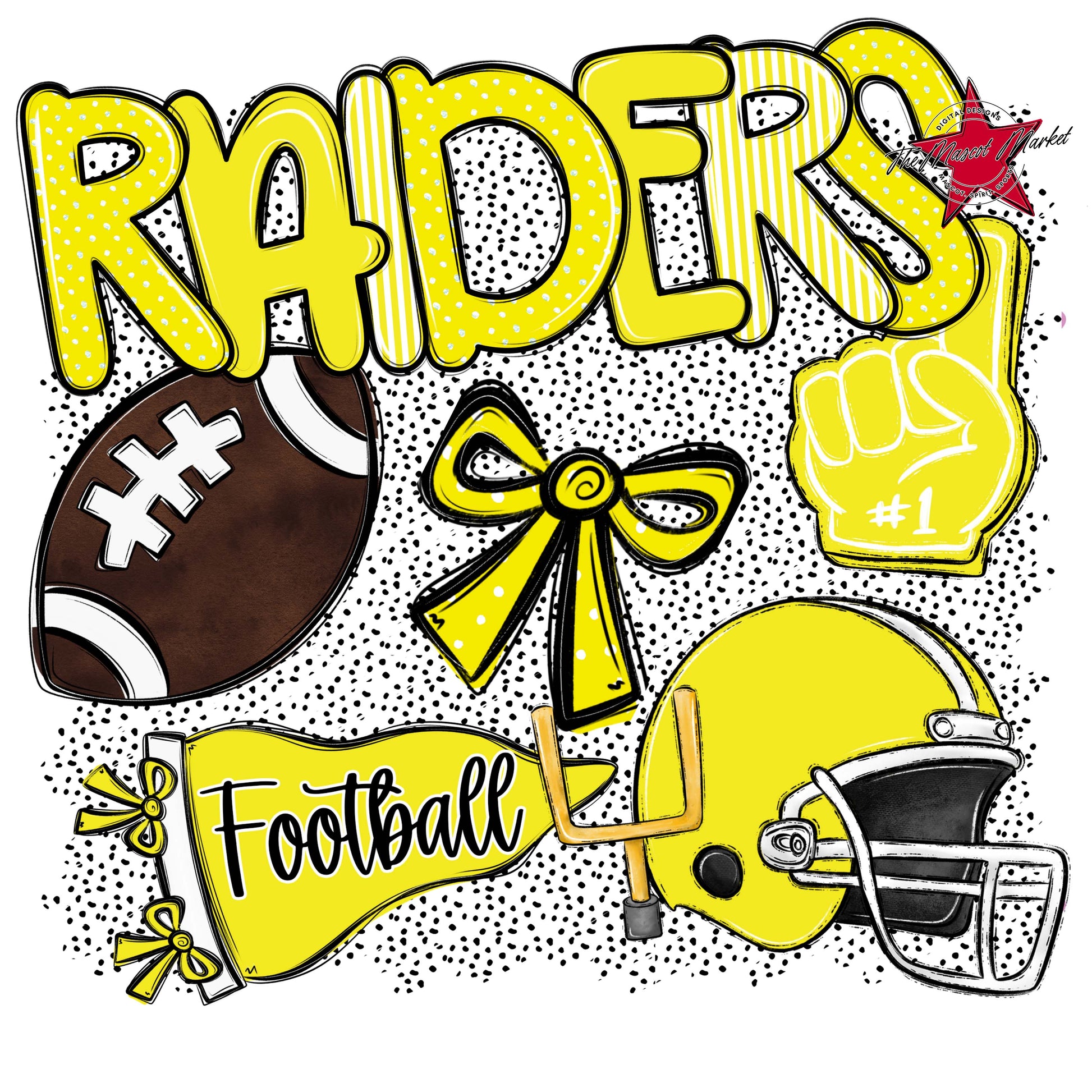 Raiders Football Spirit-Bright Yellow