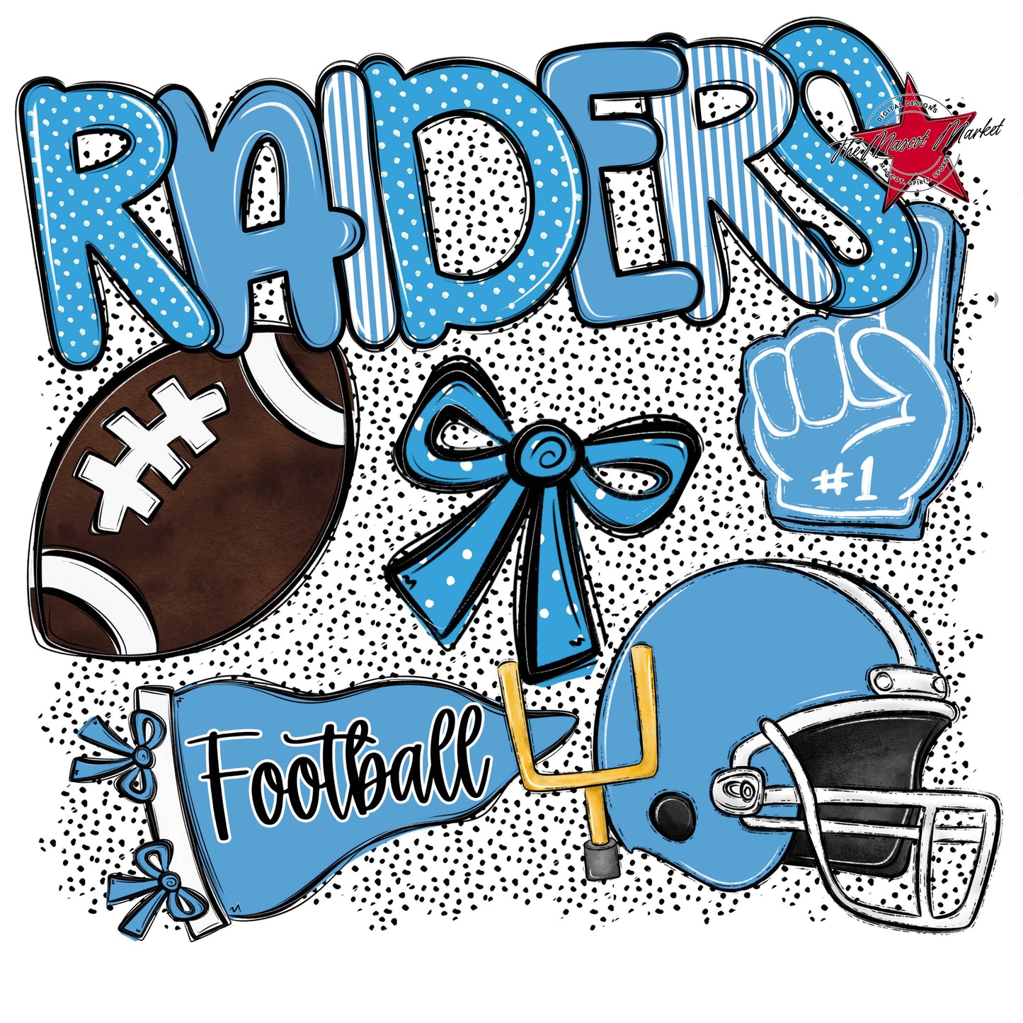 Raiders Football Spirit-Carolina Blue
