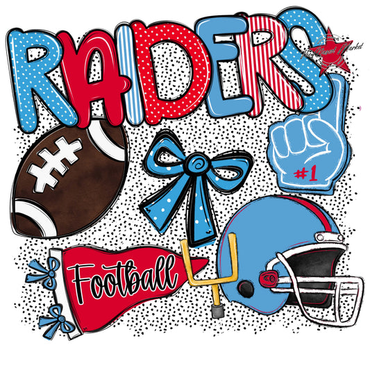 Raiders Football Spirit-Carolina Blue & Red