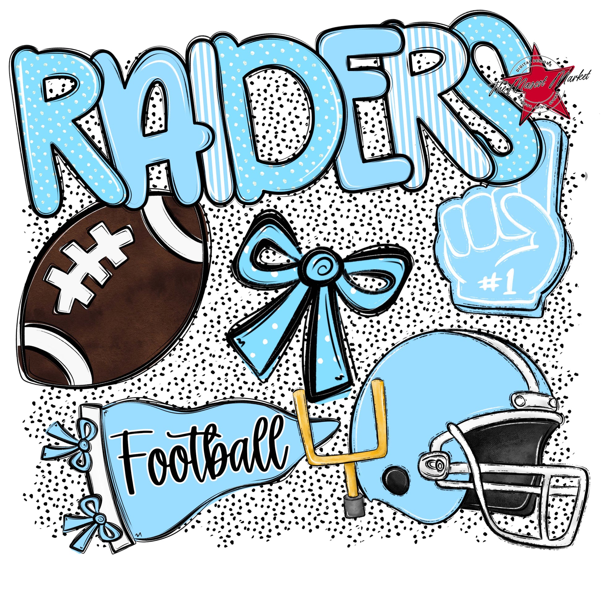Raiders Football Spirit-Columbia Blue