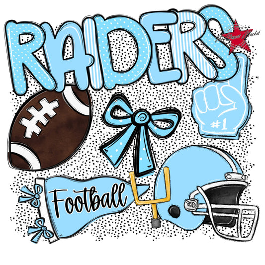 Raiders Football Spirit-Columbia Blue