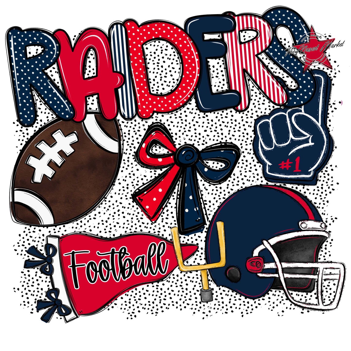 Raiders Football Spirit-Navy & Red