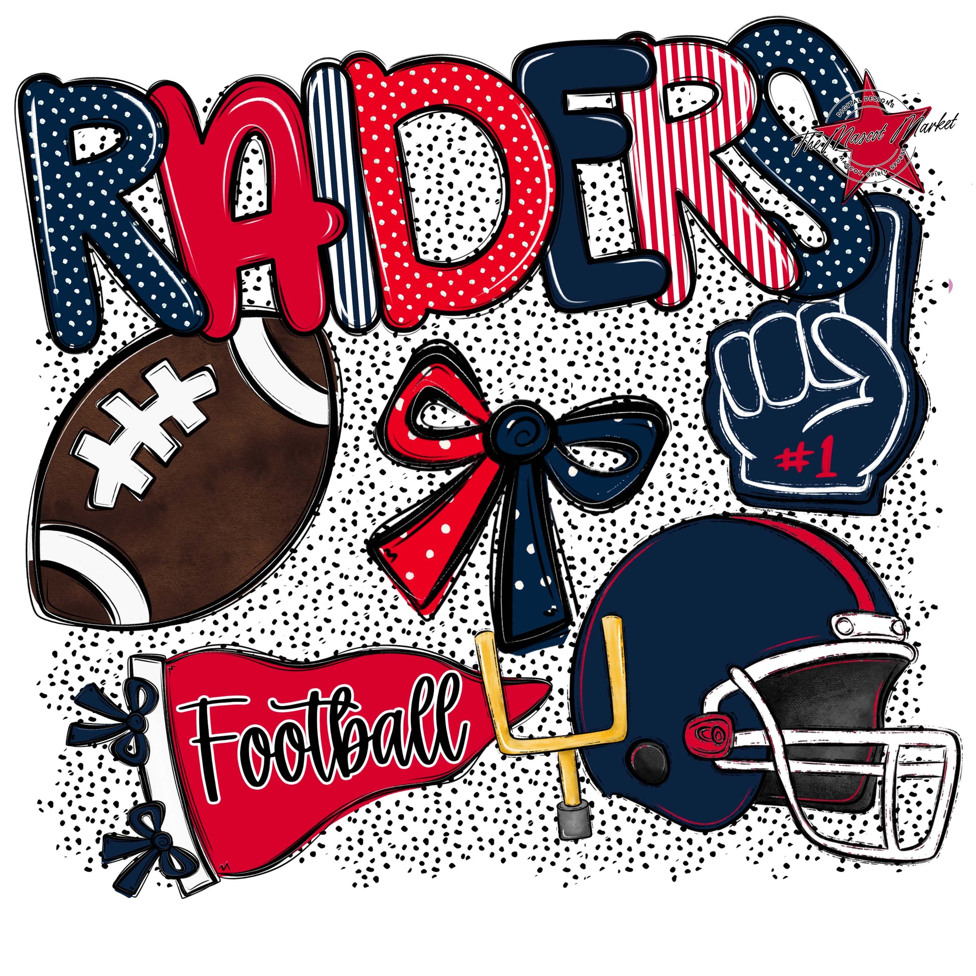 Raiders Football Spirit-Navy & Red