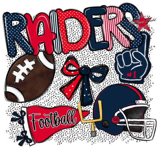 Raiders Football Spirit-Navy & Red