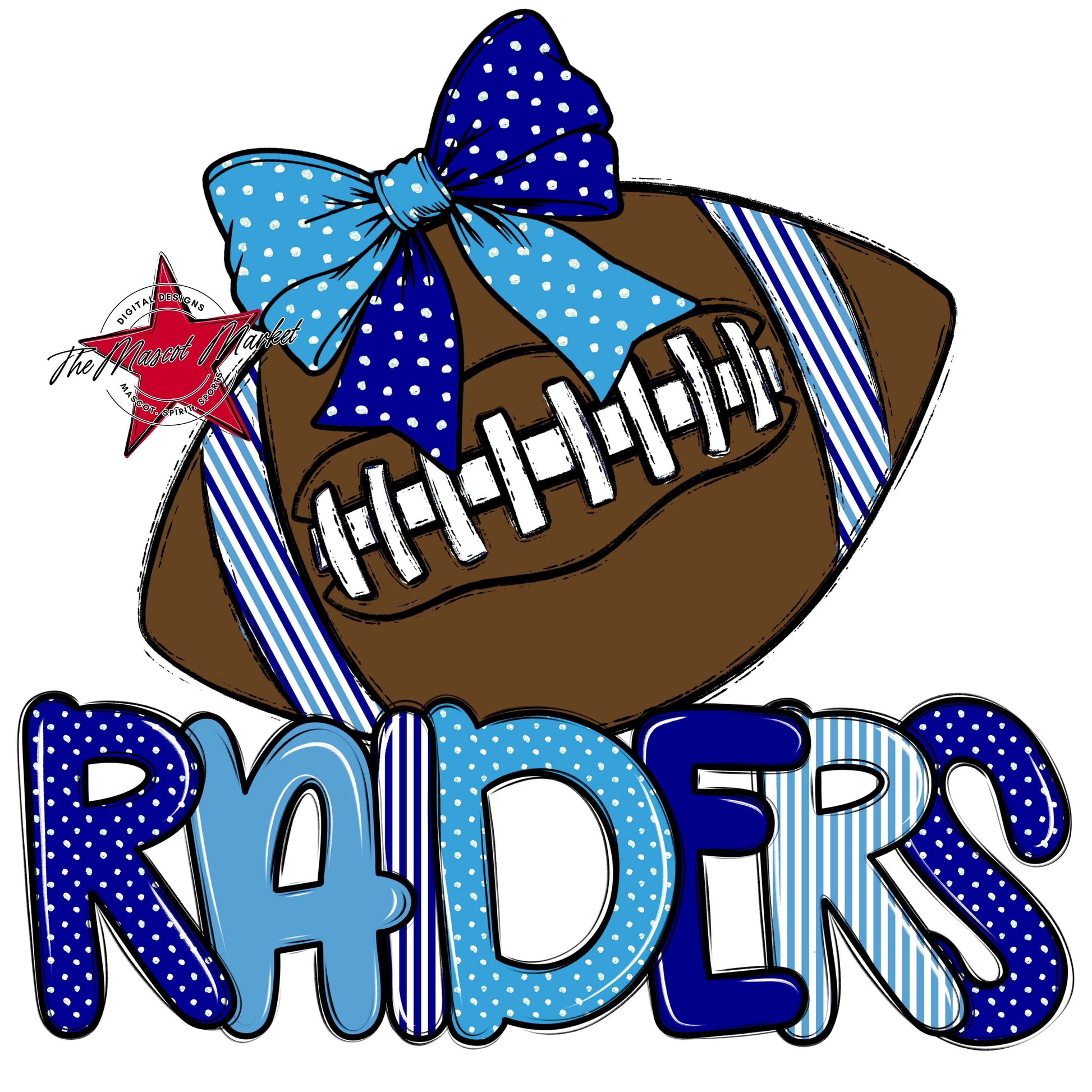 Raiders Football Spirit Design-Blue & Carolina Blue