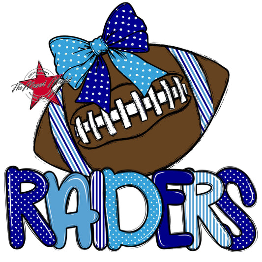 Raiders Football Spirit Design-Blue & Carolina Blue