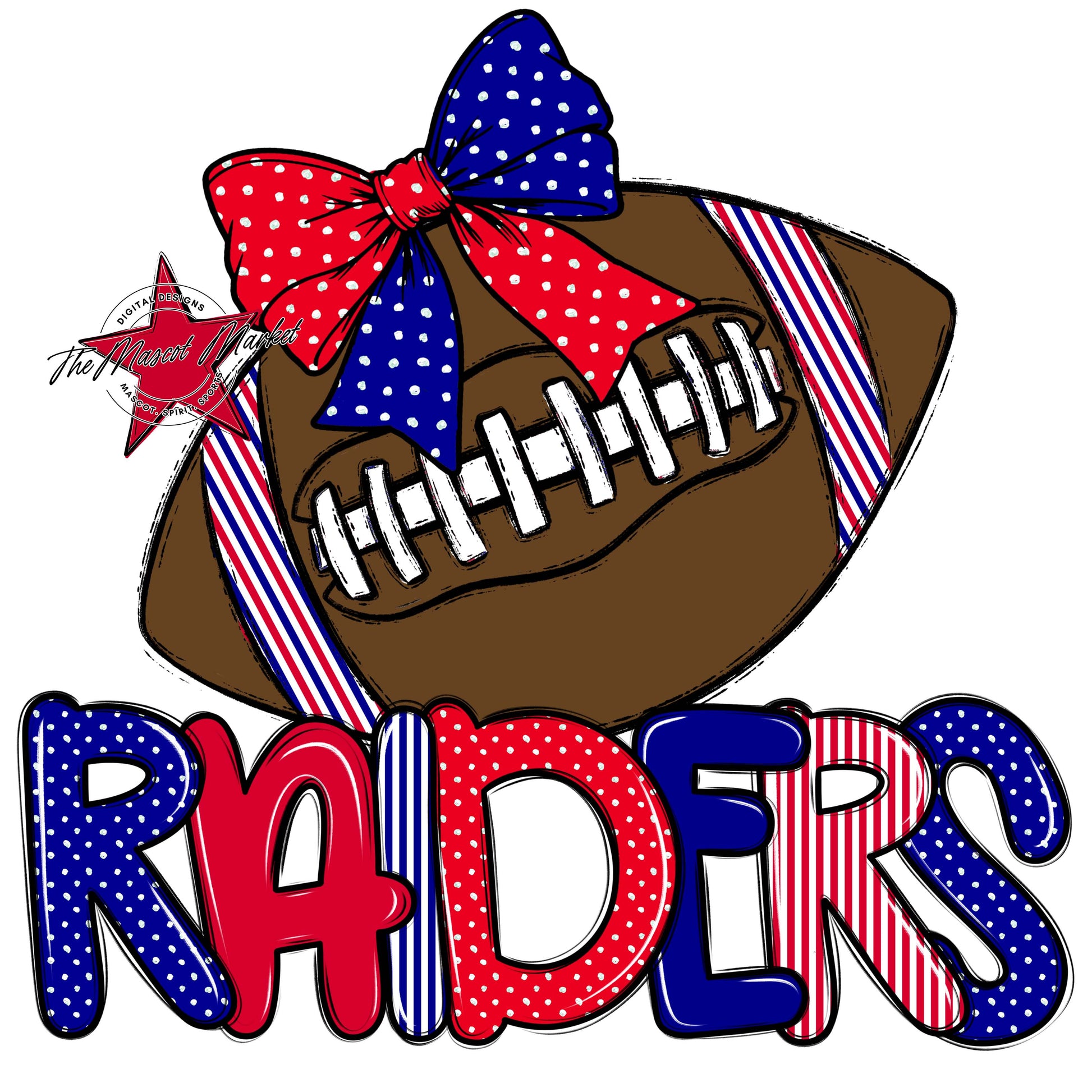 Raiders Football Spirit Design-Blue & Red