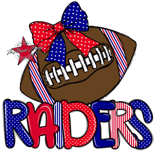 Raiders Football Spirit Design-Blue & Red