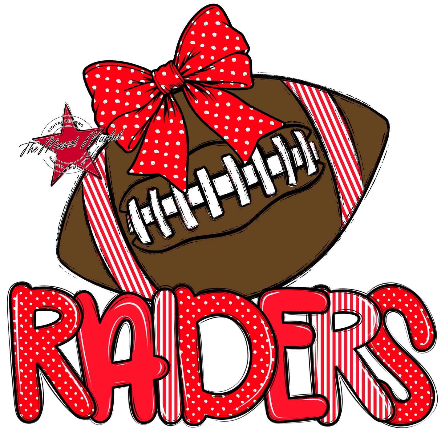 Raiders Football Spirit Design-Bright Red