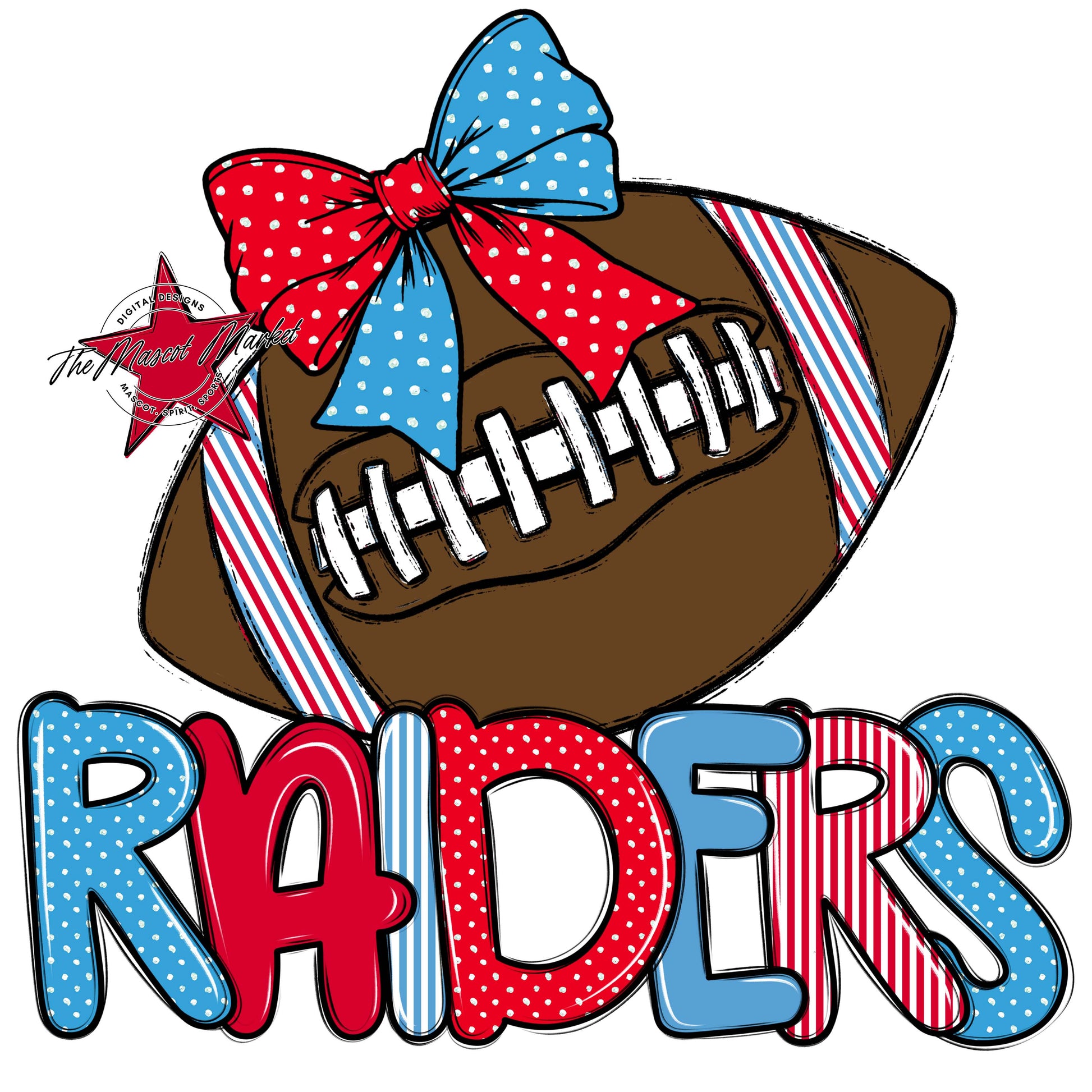Raiders Football Spirit Design-Carolina Blue & Red